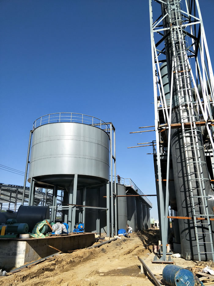 沁陽市恒瑞實業有限公司在磷酸氫鈣裝置中橡膠碳磚襯里施工